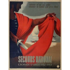 1942 original poster by Éric for the Secours National Croisade d'Hiver 1942-1943