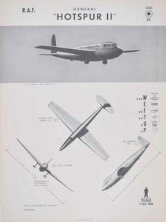 Vintage 1942 RAF General Hotspur II aeroplane recognition poster WW2 glider US Navy