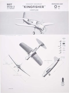 1942 Sikorsky "Kingfisher" observation scout landplane identification poster WW2