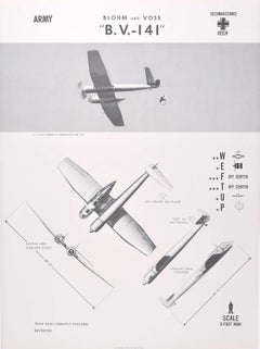 1943 Blohm und Voss "B.V.-141" German survey plane identification poster WW2