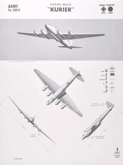 1943 Focke-Wulf "Kurier" German Japanese bomber plane identification poster WW2
