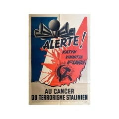 1944 Cartel original contra el cáncer del terrorismo estalinista - URSS - CCCP