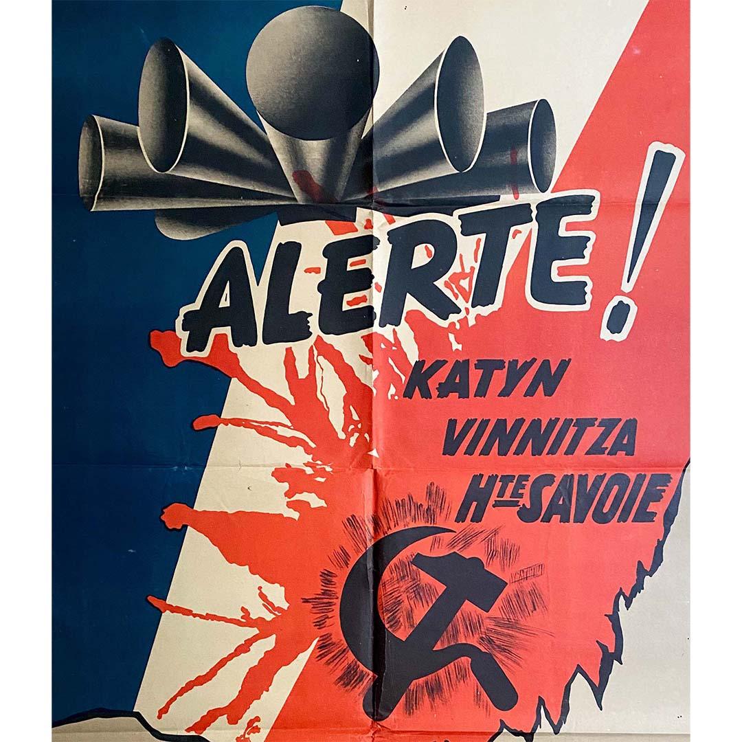 1944 Originalplakat gegen den Krebs des Stalinistischen Terrorismus – UdSSR – CCCP im Angebot 1