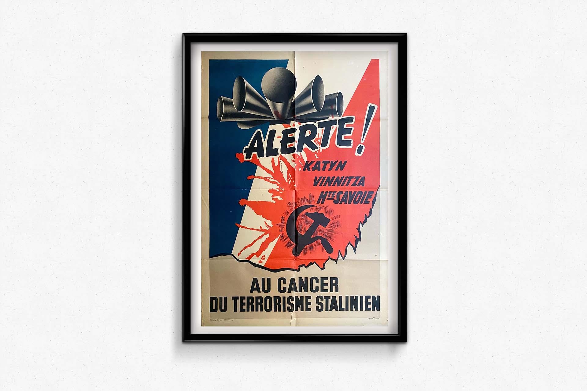 1944 Originalplakat gegen den Krebs des Stalinistischen Terrorismus – UdSSR – CCCP im Angebot 2