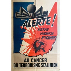 Vintage 1944 Original poster against the cancer of Stalinist terrorism - USSR - CCCP