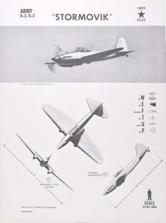 1944 "Stormovik" USSR fighter plane identification poster WW2