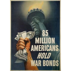 1945 original U.S. Treasury poster  - 85 Million americans hold war bonds