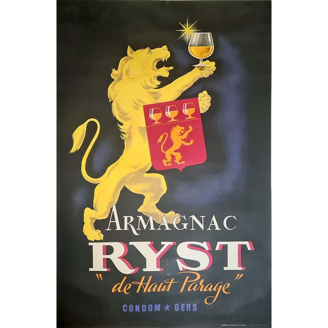 1946 Original-Werbeplakat für Armagnac Ryst - Alkohol – Print von Unknown