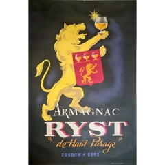 1946 Original-Werbeplakat für Armagnac Ryst - Alkohol