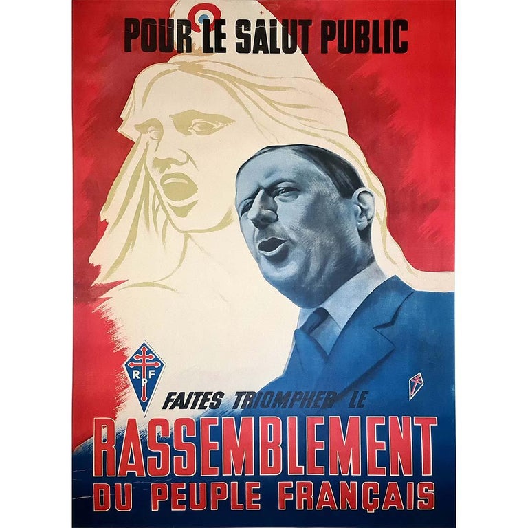 Affiche Charles De Gaulle RPF – Format 45x60 Cm Neuf | Poster Décoration Historique