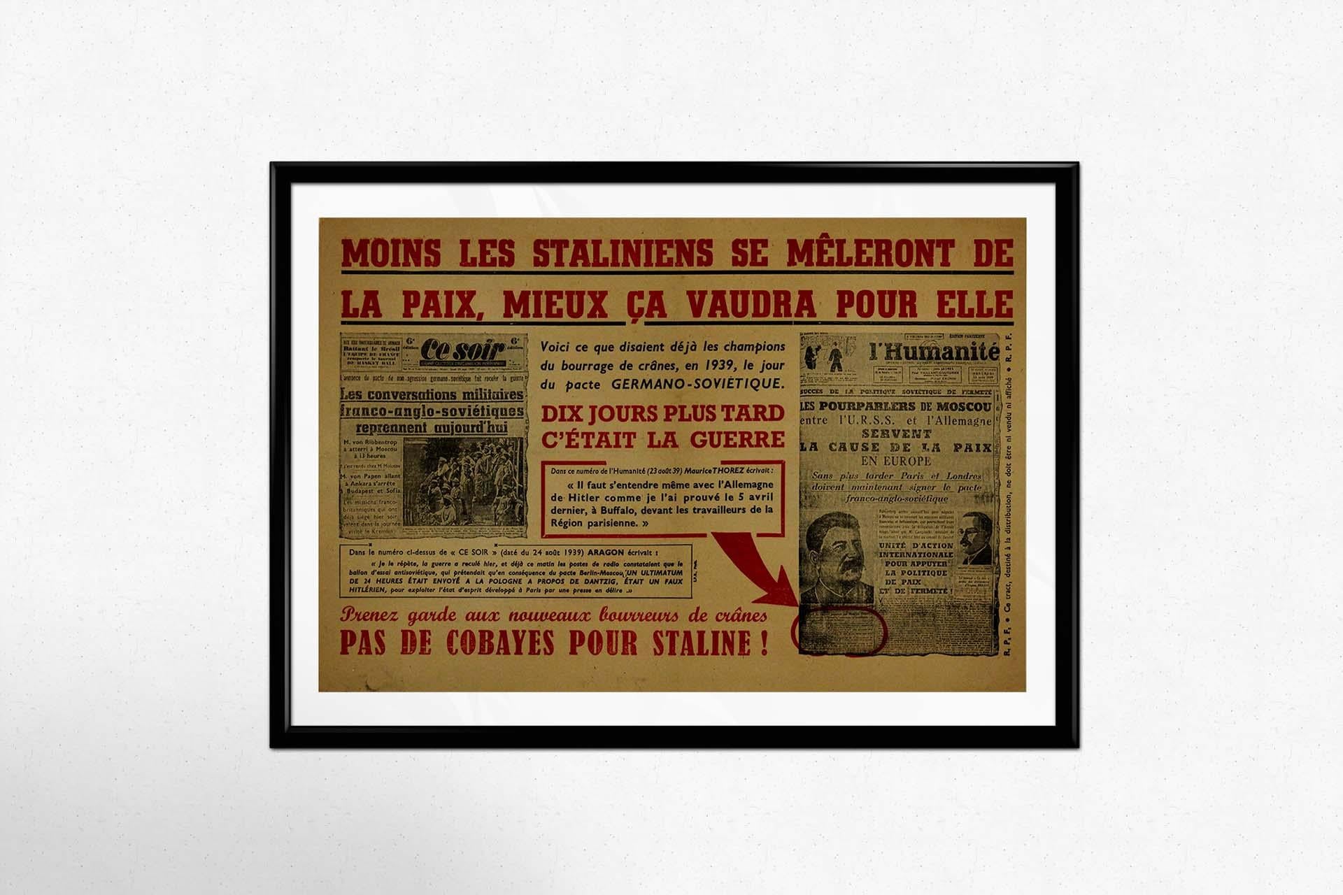 1949 French propaganda poster - RPF - USSR - World War II  For Sale 1