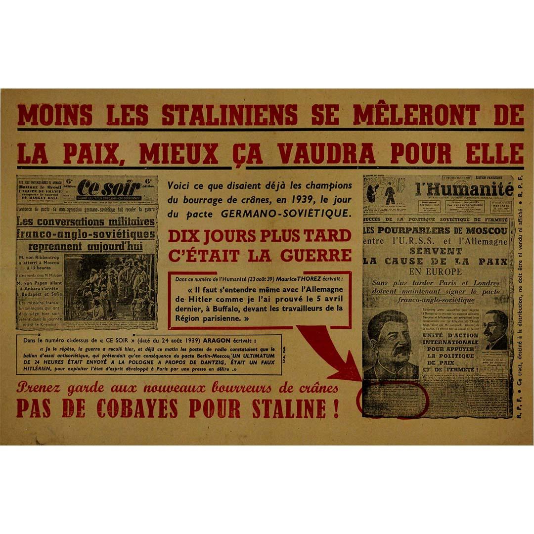 Affiche de propagande française de 1949 - RPF - URSS - Seconde Guerre mondiale  - Print de Unknown