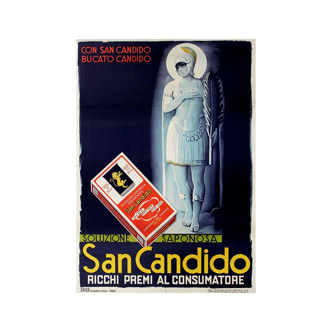 1950 Original poster San Candido: Ricchi Premi al Consumatore Soluzione Saponosa For Sale 2