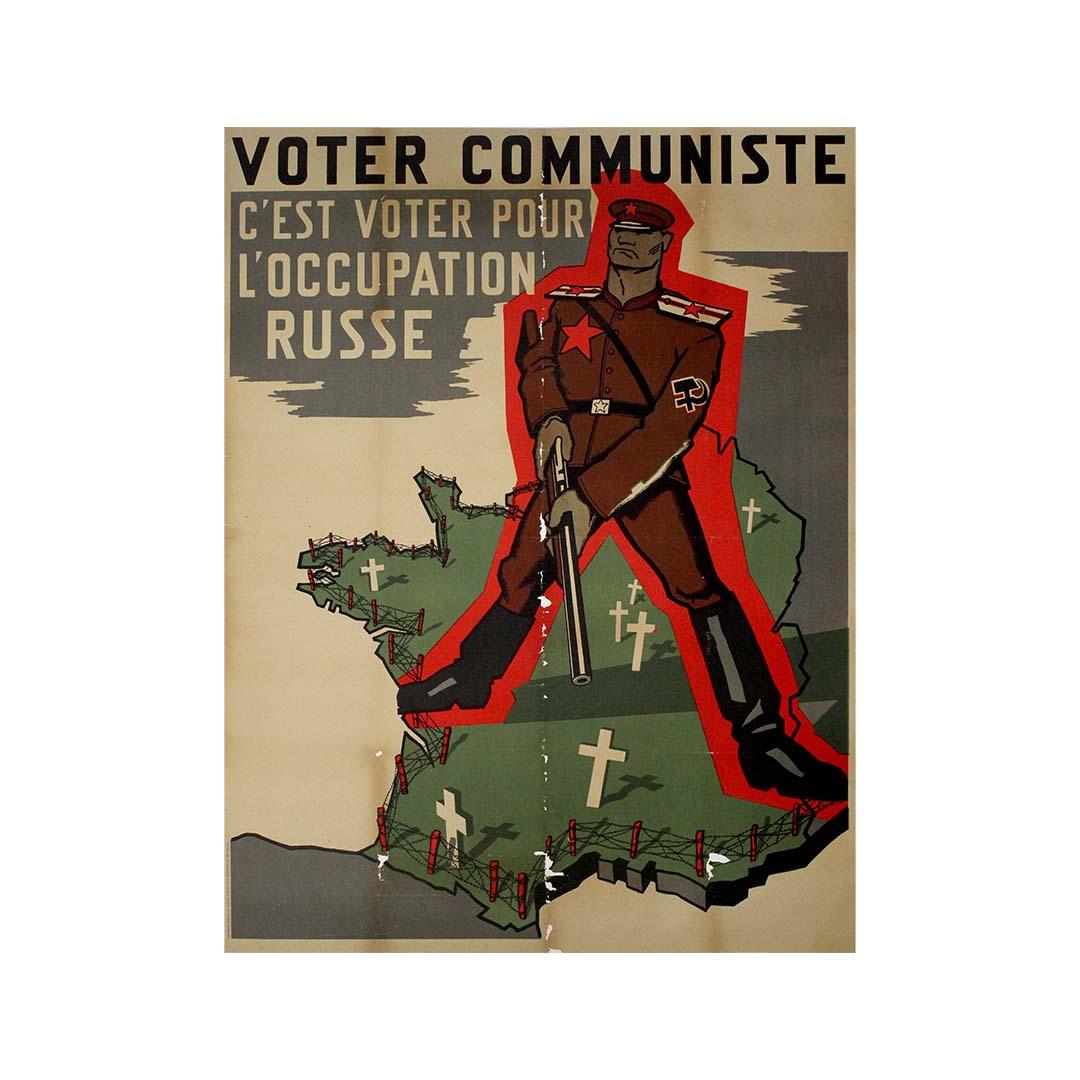 Cartel original de 1951 del grupo anticomunista francés 