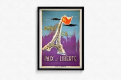1951 original poster for Paix et Liberté titled Jamais ! Ça. - Eiffel Tower