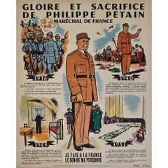 1951 original poster Gloire et Sacrifice de Philippe Pétain, Maréchal de France