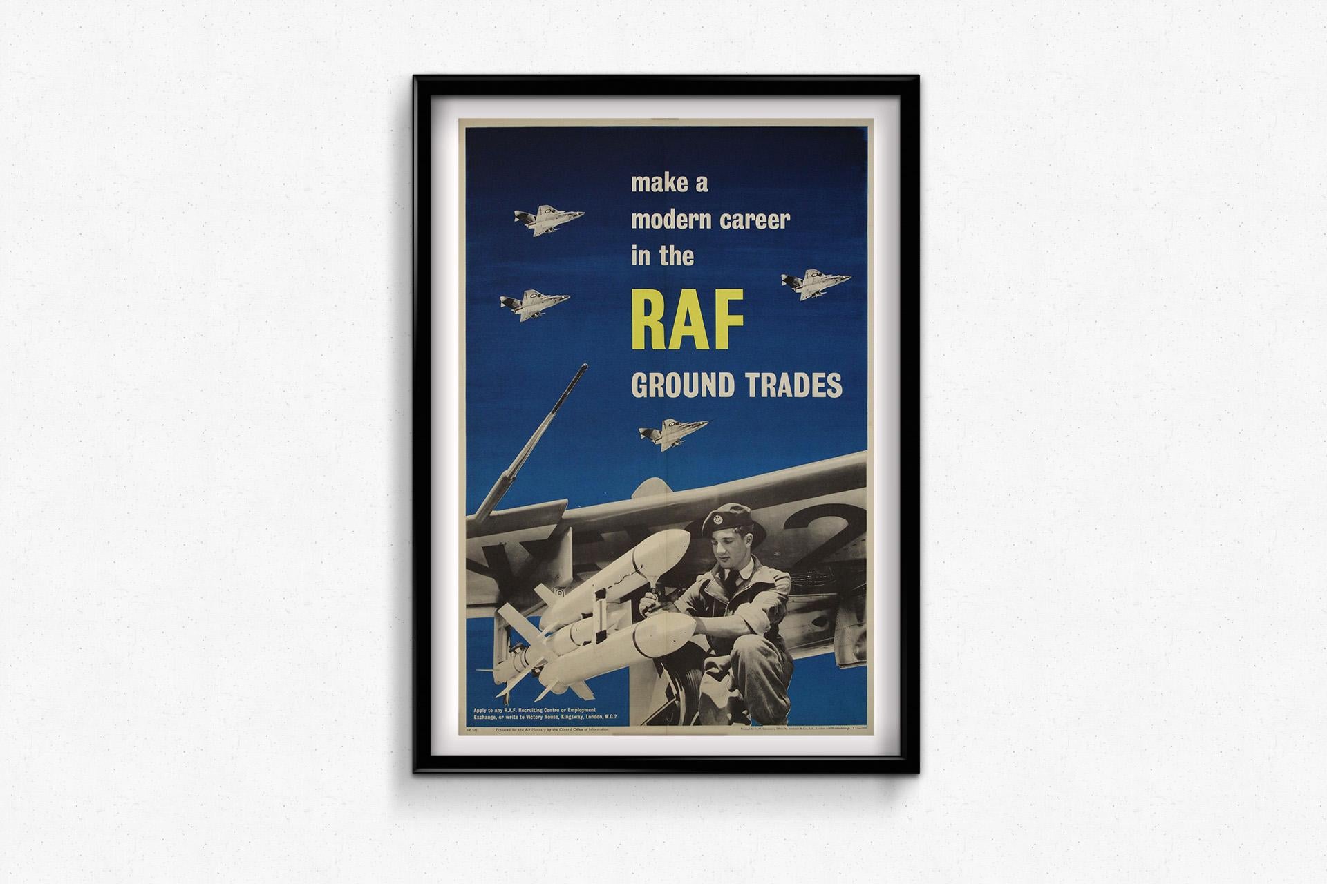 The 1951 recruitment message Make a Modern Career in the RAF Ground Trades reflects the post-war era’s focus on modernization and the appeal to a new generation seeking opportunity and stability. Created at a time when the Royal Air Force (RAF) was