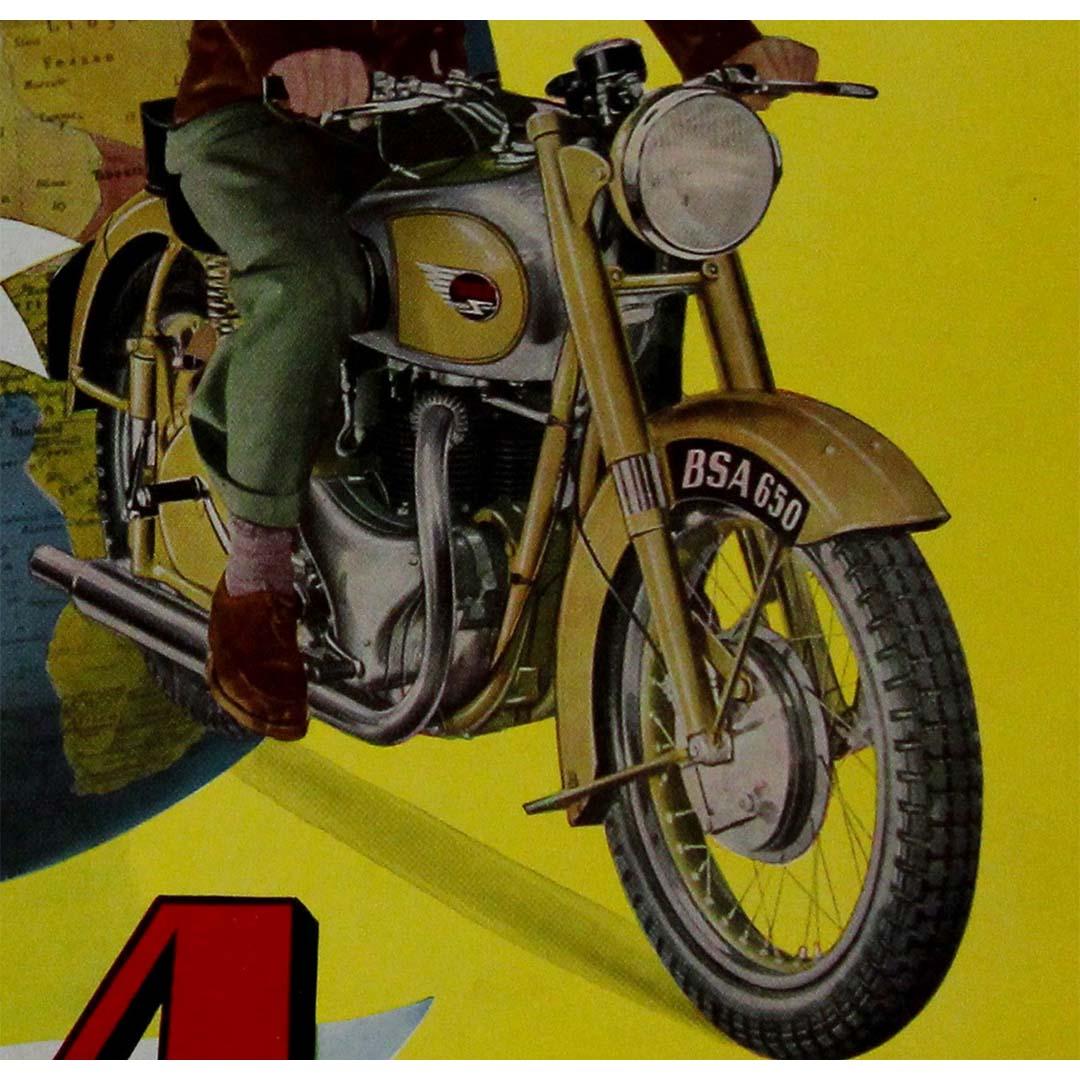1952 original advertising poster for BSA The Most Popular Motorcycle For Sale 1