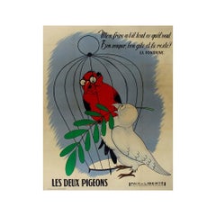 1952 propaganda poster "Les Deux Pigeons" by Paix et Liberté