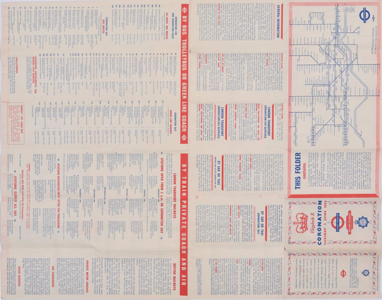 1953 Coronation Map for London Transport For Sale 3