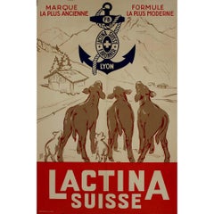 1953 French poster for Lactina Suisse - Brunner in Lyon