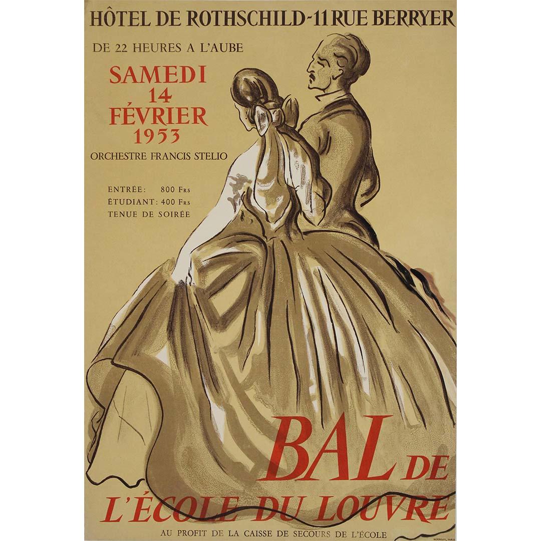 Unknown Print - 1953 original poster for the Bal de l’École du Louvre