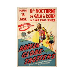 1954 original poster advertising the European tour of the Harlem Globetrotters