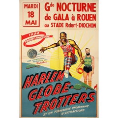 1954 original poster advertising the European tour of the Harlem Globetrotters