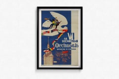 1956 Original Soviet poster for the Youth and Student Festival - USSR - CCCP