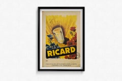 1957 original advertising poster for Ricard - French pastis brand