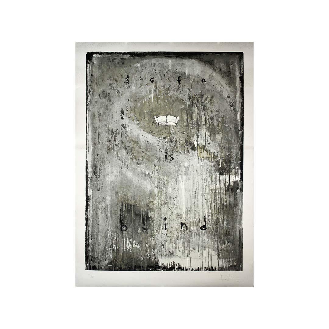 1957 original lithograph - Sofa is Blind - Print by Unknown