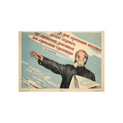 1957 Soviet poster features the visionary scientist Konstantin Tsiolkovsky