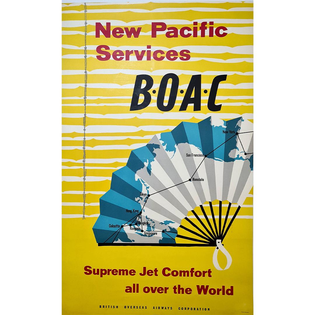 Original poster realized in 1958 and which presents the various flights of the company B.O.A.C (British Overseas Airways Corporation).

Supreme Jet Comfort All Over The World - British Overseas Airways Corporation

Great Britain