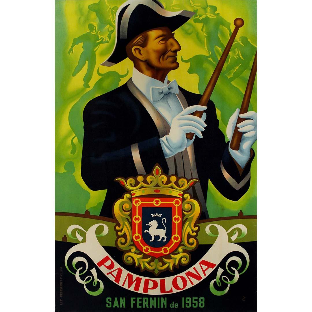 Cartel original de las fiestas de San Fermín de Pamplona de 1958