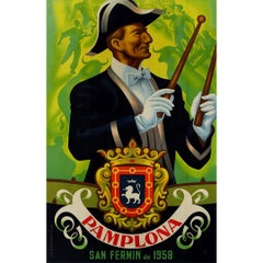 1958 original poster for the San Fermín festival in Pamplona