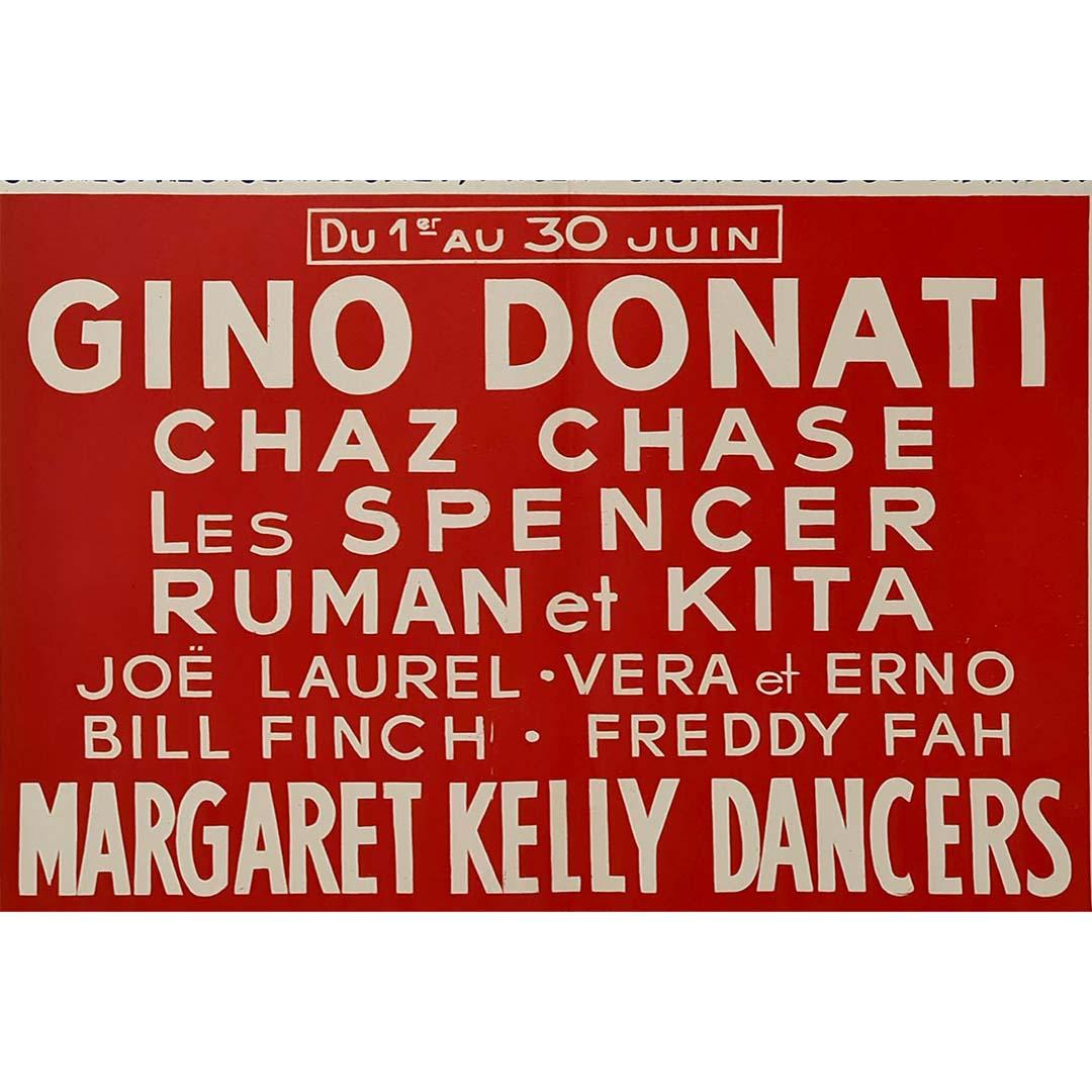 1958 original vintage poster for the Bal du Moulin Rouge For Sale 1