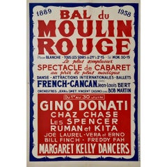 1958 original Vintage poster for the Bal du Moulin Rouge