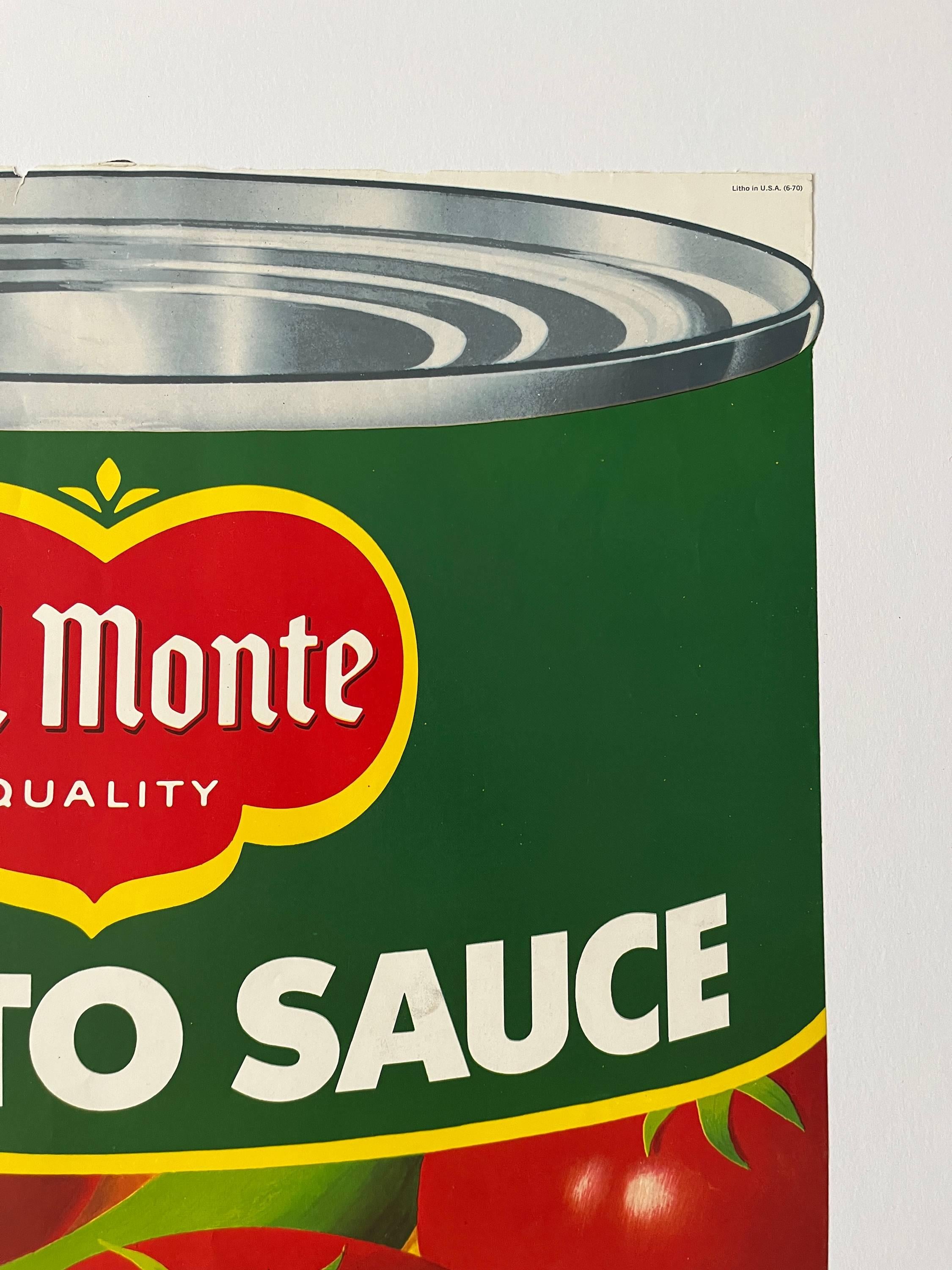 1960s Original Lithograph Del Monte Tomato Sauce Can I For Sale 1