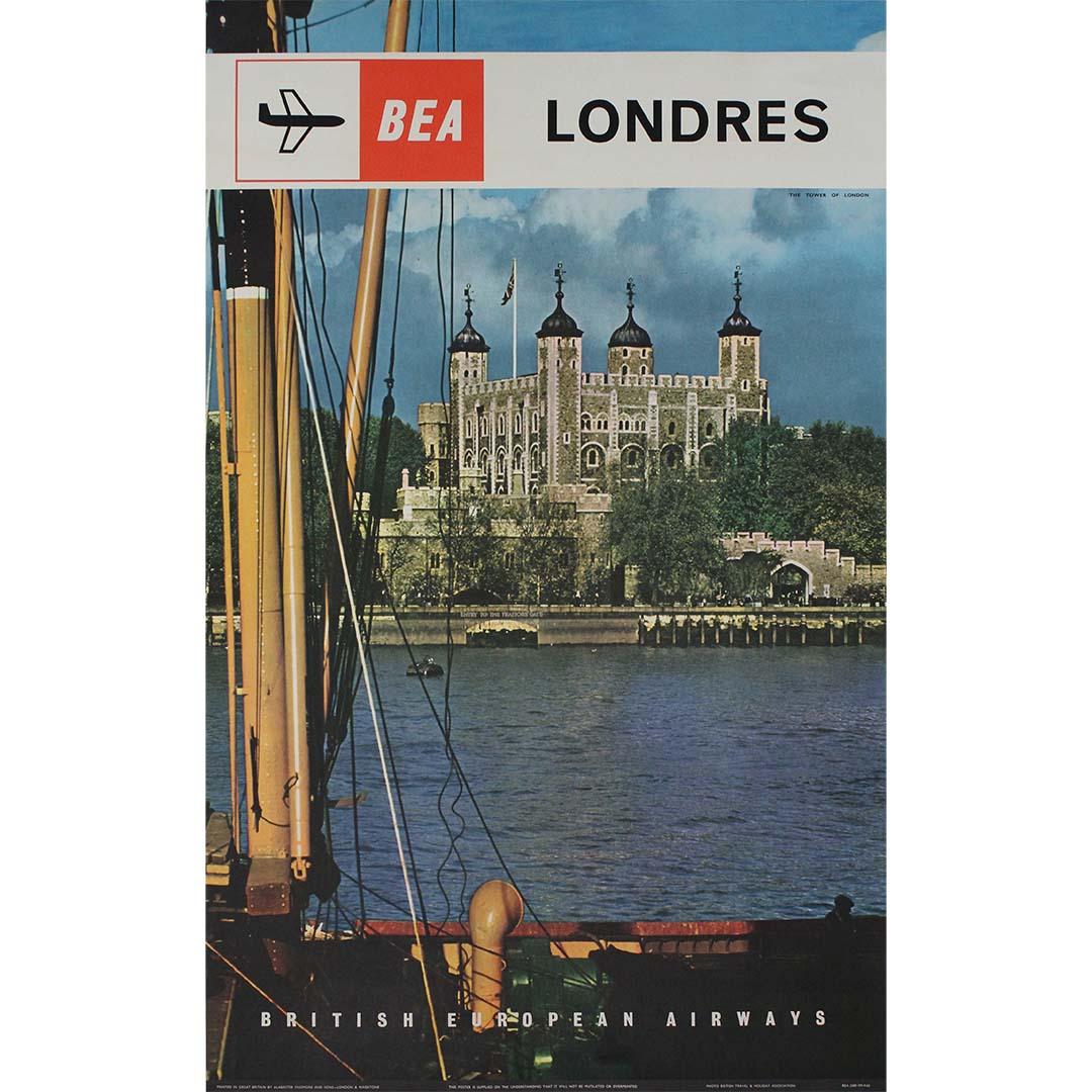 1962 original poster for BEA (British European Airways) - Tower of London - Print by Unknown