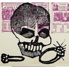 1963 Original poster for a tribute to Posada - Mexican Day of the Dead in Paris