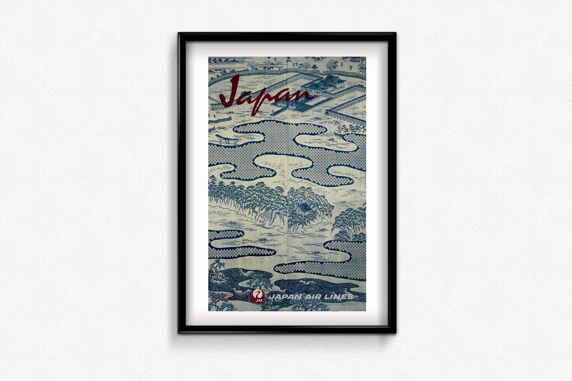 1964 stellte Japan Air Lines (JAL) ein originelles Reiseplakat vor, das einen fesselnden Einblick in den kulturellen Reichtum Japans bot. Das Plakat, das sich auf die traditionelle Kleidung des Yukata-Kimonos konzentrierte, diente als Sinnbild für