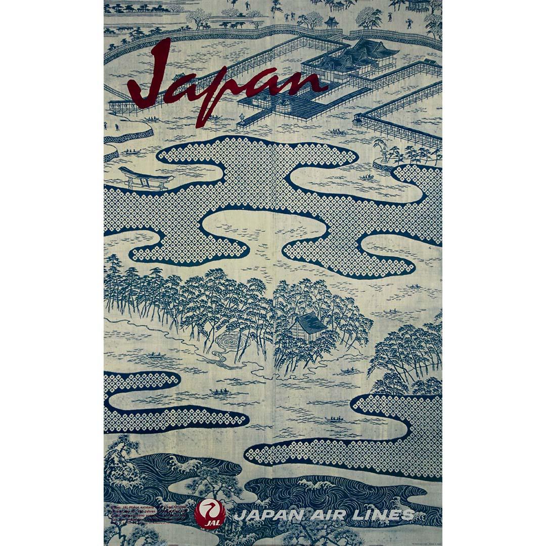 1964 Japan Air Lines (JAL) Original-Reiseplakat Yukata Kimono – Print von Unknown