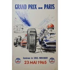 1965 Original Grand Prix de Paris Montlhéry Racing Poster