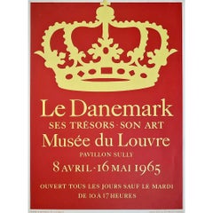 1965 Original poster for an exhibition on Denmark and its treasures - Louvre