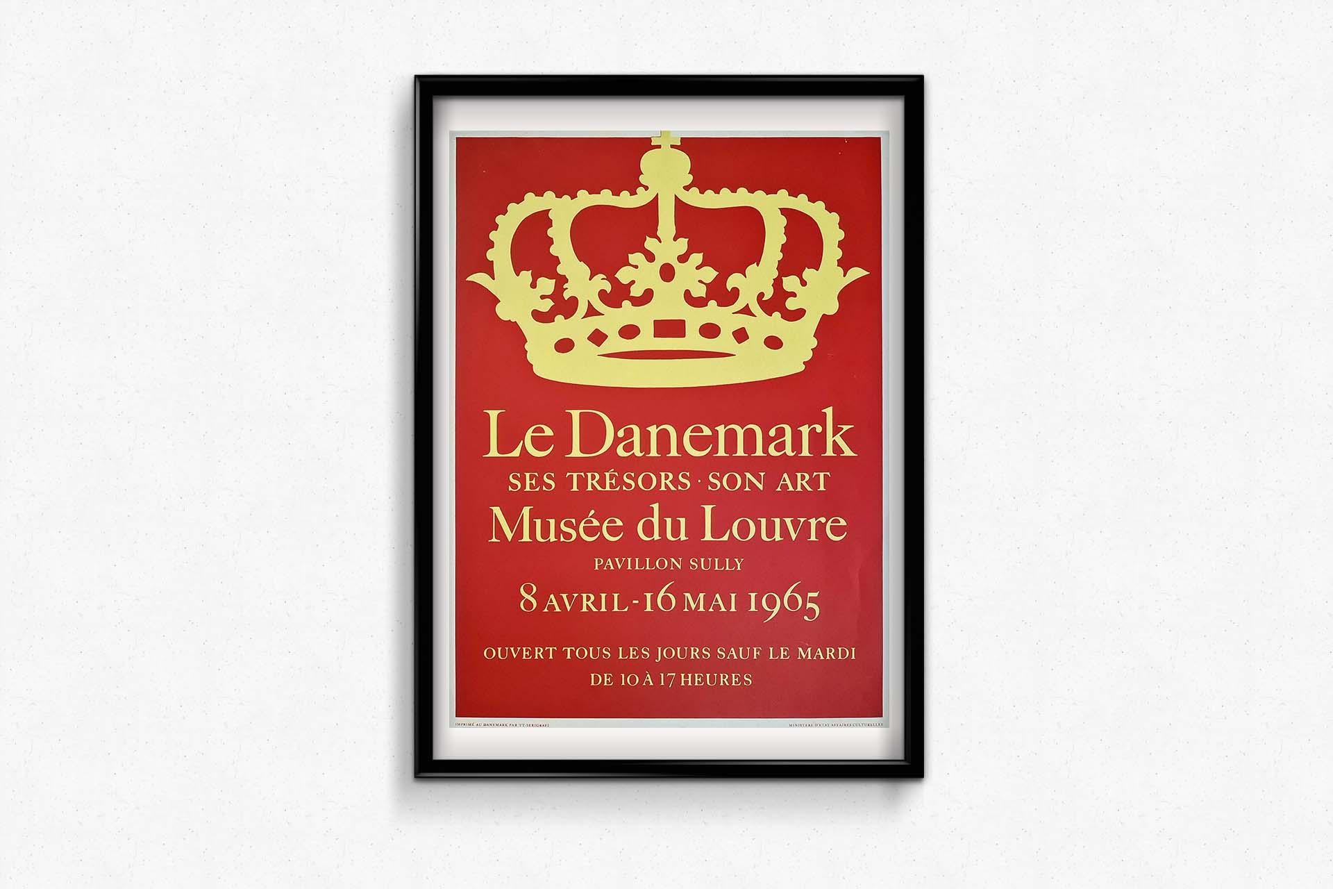 1965 Original poster for an exhibition on Denmark and its treasures - Louvre For Sale 2