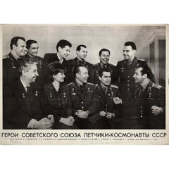 1965 original soviet poster - cosmonauts of the Soviet Union - USSR
