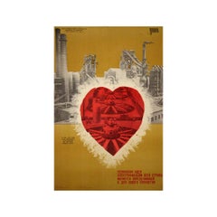 1966 original soviet poster : The electrification of the nation - USSR