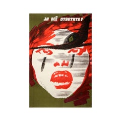 1966 original soviet poster - USA You will answer for everything! - Vietnam war