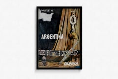 1967 original poster Iberia Líneas Aéreas de España - Argentina Gaucho heritage