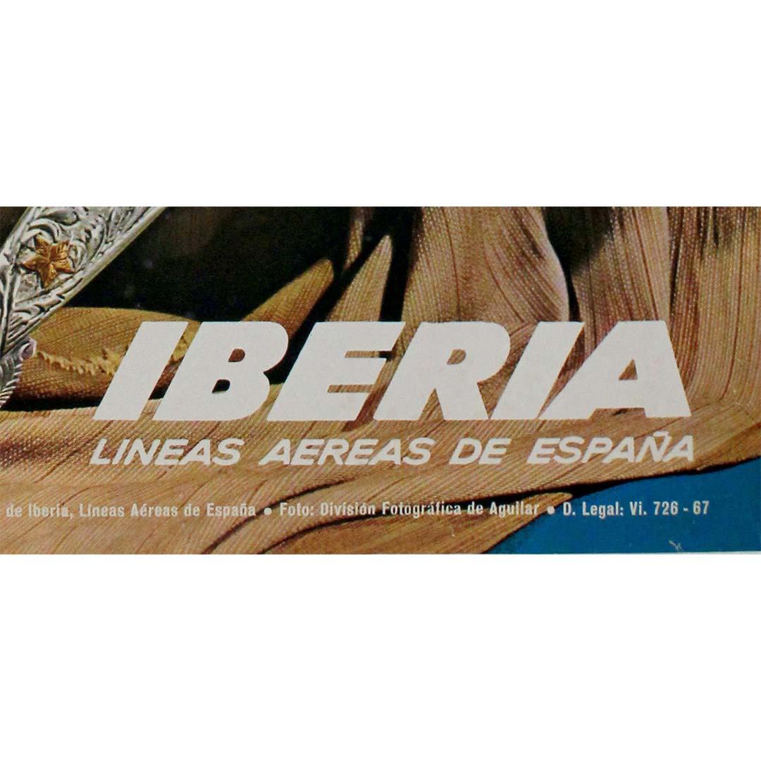 1967 original poster Iberia Líneas Aéreas de España - Argentina Gaucho heritage For Sale 1